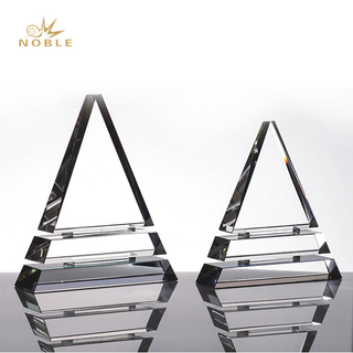 Double Layered Crystal Pyramid Trophy