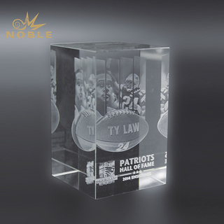 3D Laser Crystal American Rugby Sports Cube 