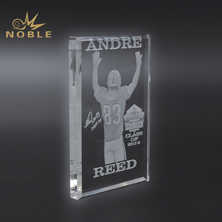 3D Laser Engraved Crystal Baseball Award