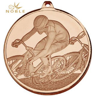 Copper Bicycle Sports Custom Design Medal