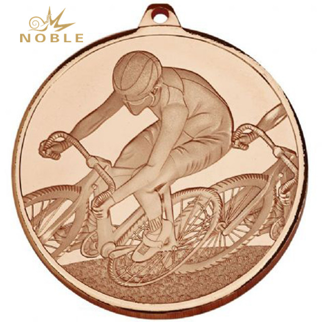 Copper Bicycle Sports Custom Design Medal