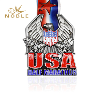 Custom USA Marathon Metal Medal