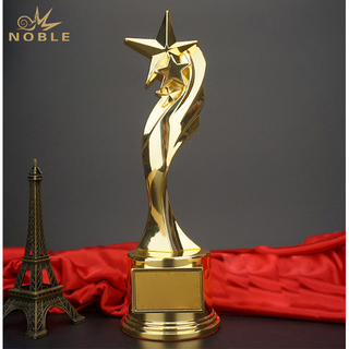 Gold Plated Metal Star With Printed Logo