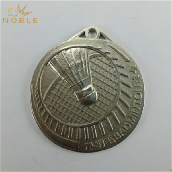 Custom Silver Metal Badminton Medal