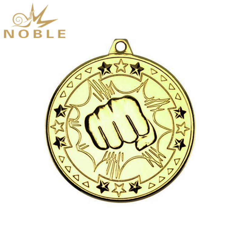 NB-MD1010---076 Martial Arts 'Tri Star' Medal - Gold 2in