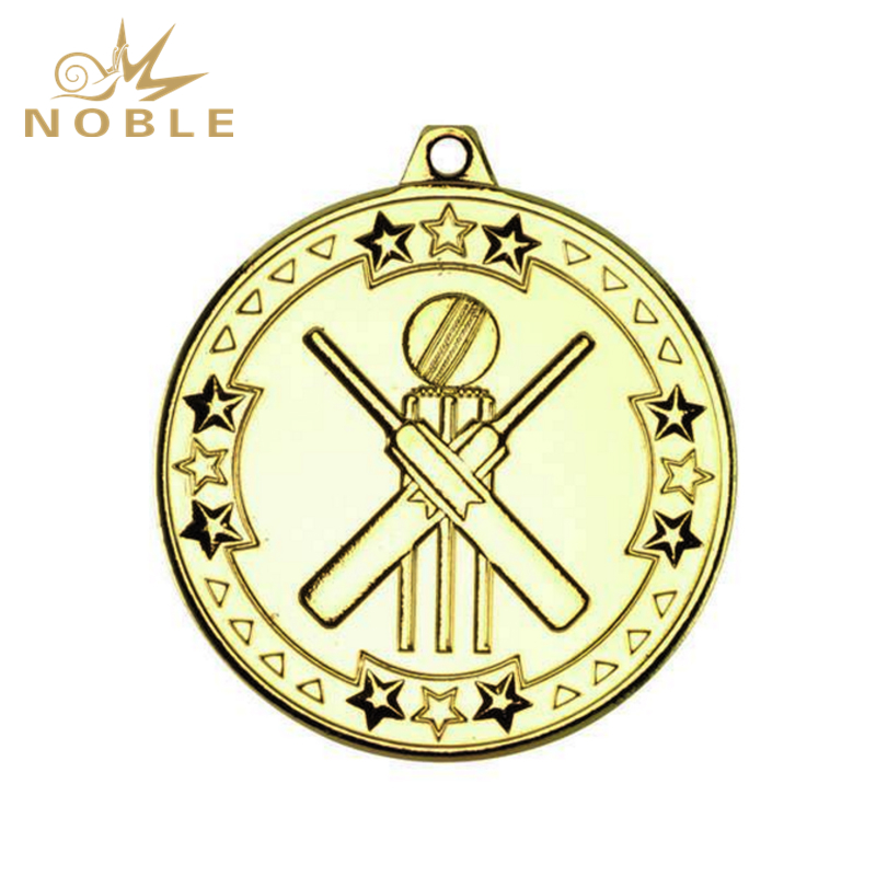 NB-MD1029---083 Cricket 'Tri Star' Medal - Gold 2in
