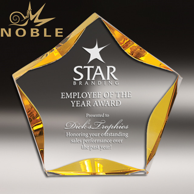 Acrylic Gold Accented Luminary Star Trophy Award