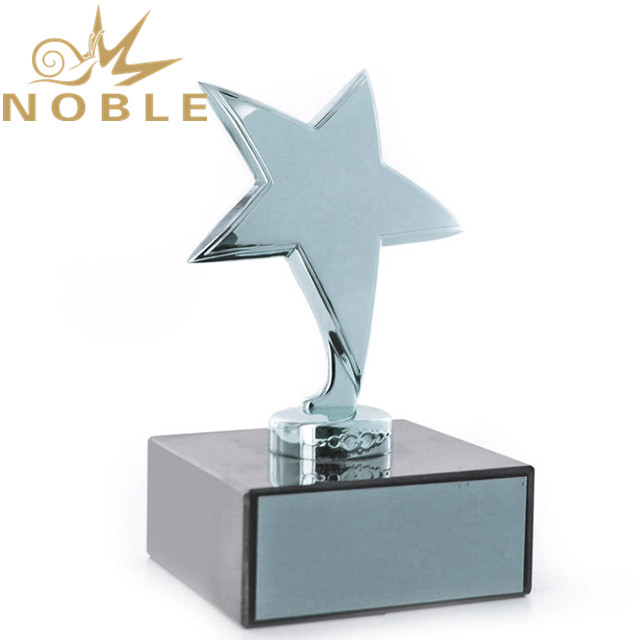 Bright Die Cast Metal Polished Silver Star Trophy