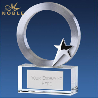 Crystal Star Award with Metal Ring
