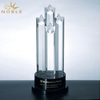 Crystal Four Stars Trophy With Black Round Base