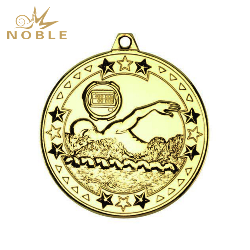 1061---094 Swimming 'Tri Star' Medal - Gold 2in