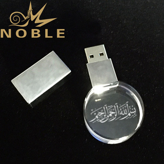 3D Laser Engraving Crystal USB Flash Driver Crystal Islamic Gift 