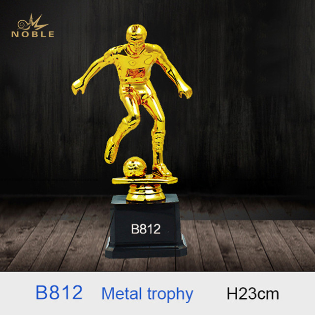 Gold Soccer Figurine Metal Trophy