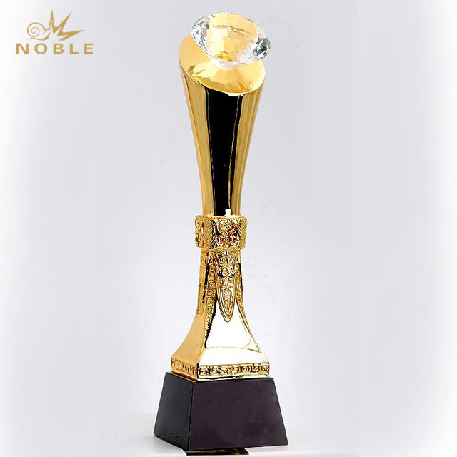 Gold Plated Resin Trophy with Crystal Diamond