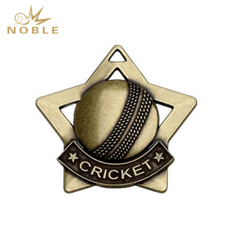 931---030 Bronze Mini Stars Cricket Medal 60mm