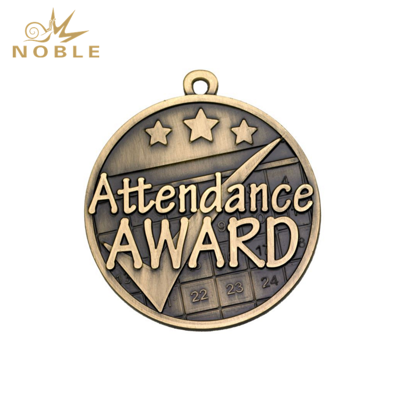 922---021 Attendance Tick Award Gold Medal 50mm