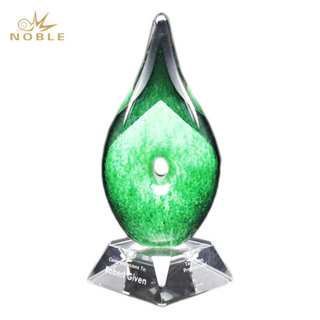 Delta Green Art Glass Trophy