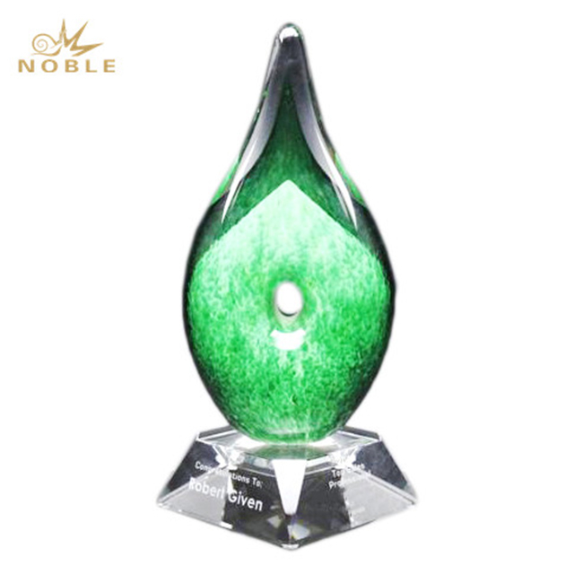 Delta Green Art Glass Trophy