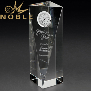 Optical Crystal Clock As Business Gift