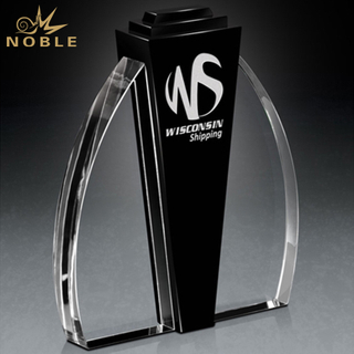 Clear and Black Optical Crystal Award
