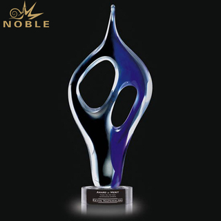 Cosmo Award Art Hand Blown Glass Trophy 
