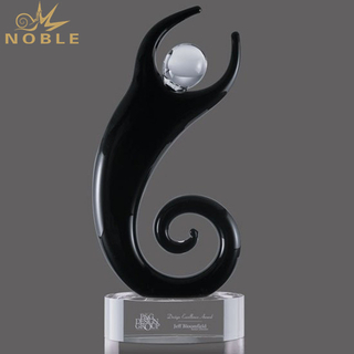 Unique Trophy Hand Blown Glass Figurine