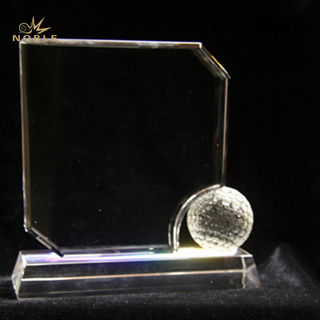 Blank Golf Ball Crystal Plaque Award