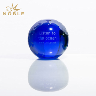 Custom Blue Sphere Sports Crystal Globe Trophy