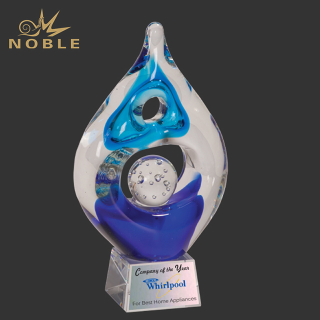 218---033 J-AGS01-HR Water Drop Art Glass Award