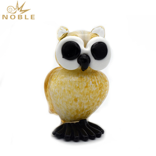 Hand Blown Glass Owl As Home Decoration