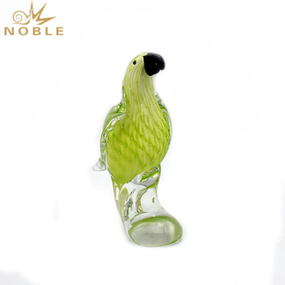 Hand Blown Glass Parrot As Home Decoration