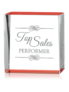 Red Rectangle Shape Acrylic Award 