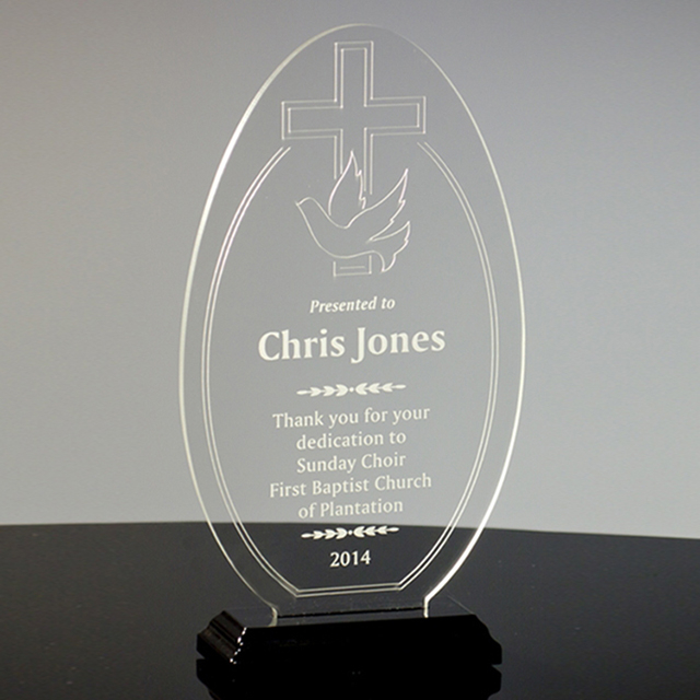 Eligious Cross Dove Acrylic Award Religious 