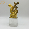 Chinese Character Metal Gold Snake Figurine Trophy