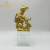 Chinese Character Metal Gold Sheep Figurine Trophy