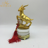 Chinese Character Metal Gold Sheep Figurine Trophy
