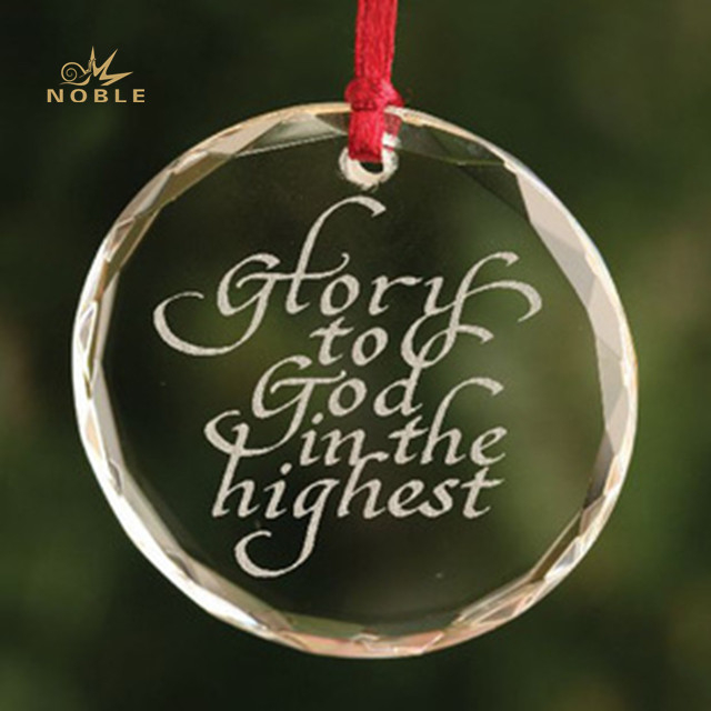 Round Faceted Crystal Ornament with String