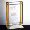 Gold Crystal Trophy With Metal Base
