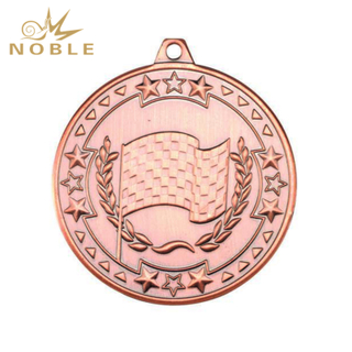 Metal Bronze Flag Medal