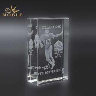 3D Laser Engraved Crystal Cube Sports Award