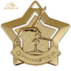 Gold Star Shaped Gymnastics Sports Custom Design Medal
