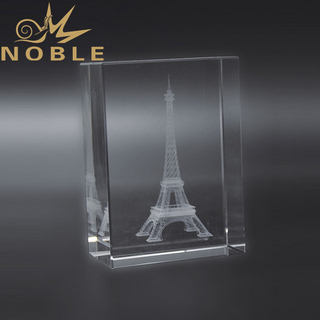 3D Laser Engraving Crystal Eiffel Tower Award