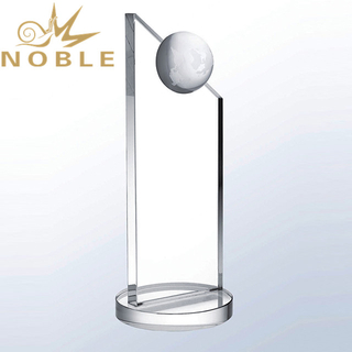 Crystal Globe Award Crystal Plaque Trophy