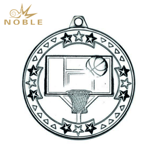New Design Metal Silver Basketball Medal