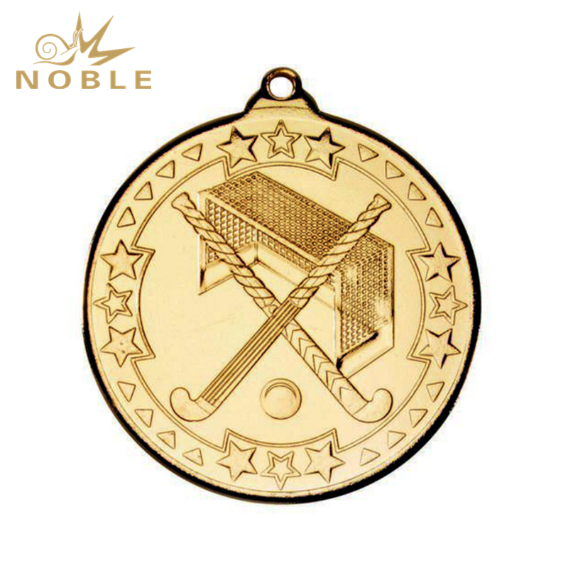 NB-MD1043---088 Hockey 'Tri Star' Medal - Gold 2in