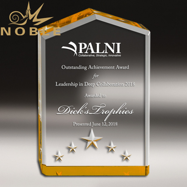 Acrylic Gold Peak Star Point Trophy Award