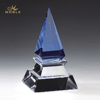 Blue Crystal Peak Trophy with Crystal Base