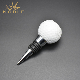 Noble Custom Resin Golf Ball Metal Wine Stopper