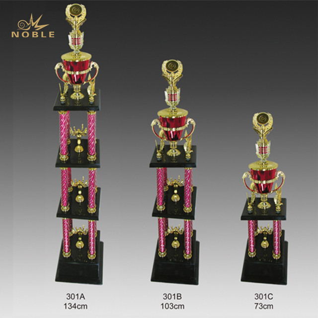 Large Column Metal Sports Trophy Cup