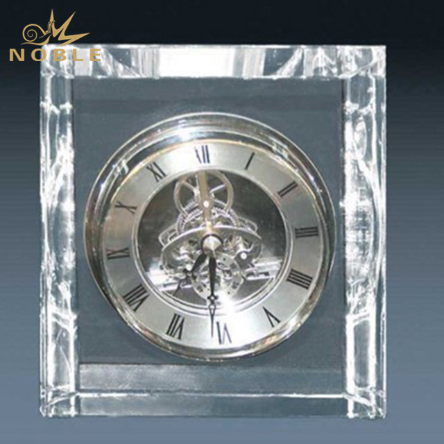 Noble Rectangular Blank Custom Crystal Clock Award